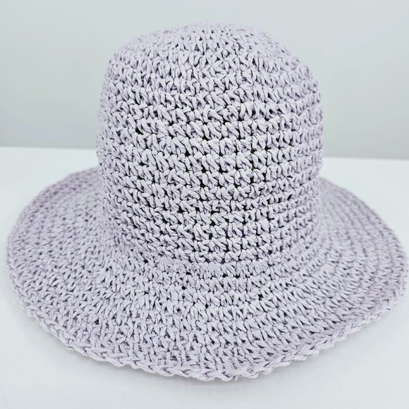 Divided H&M Bucket Hat L Lavender Purple Paper Floppy 90s Retro Vintage Classic - Picture 6 of 13